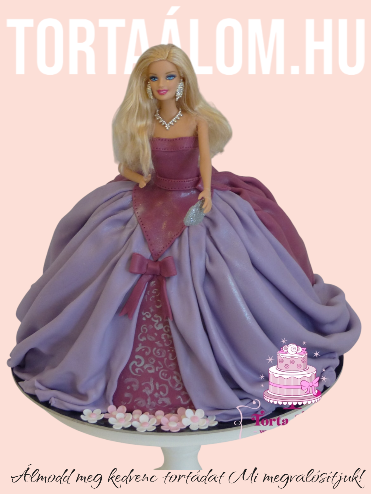 Barbi Torta Lila Ruhában