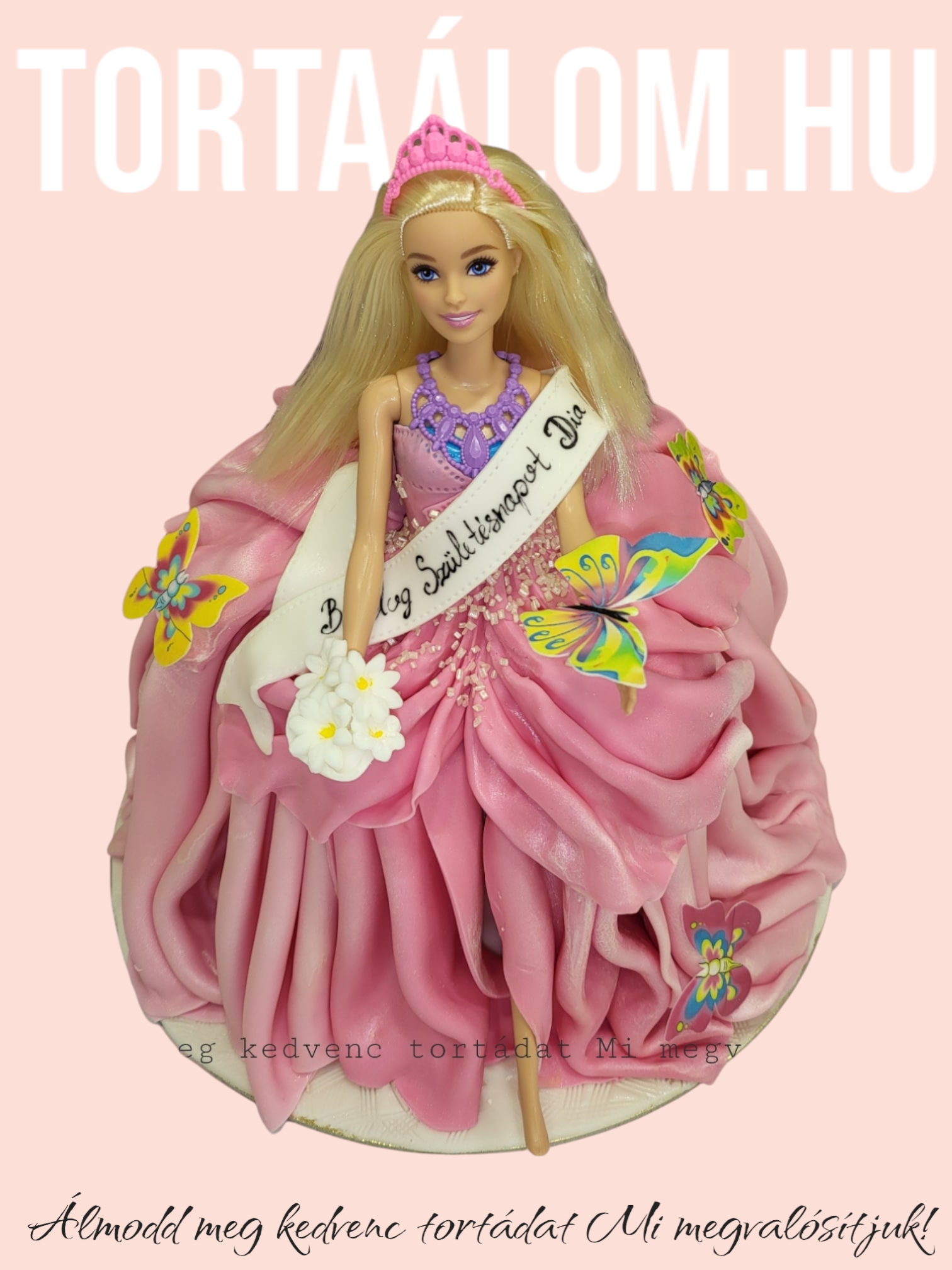 Barbi Torta Rózsaszín Ruhában