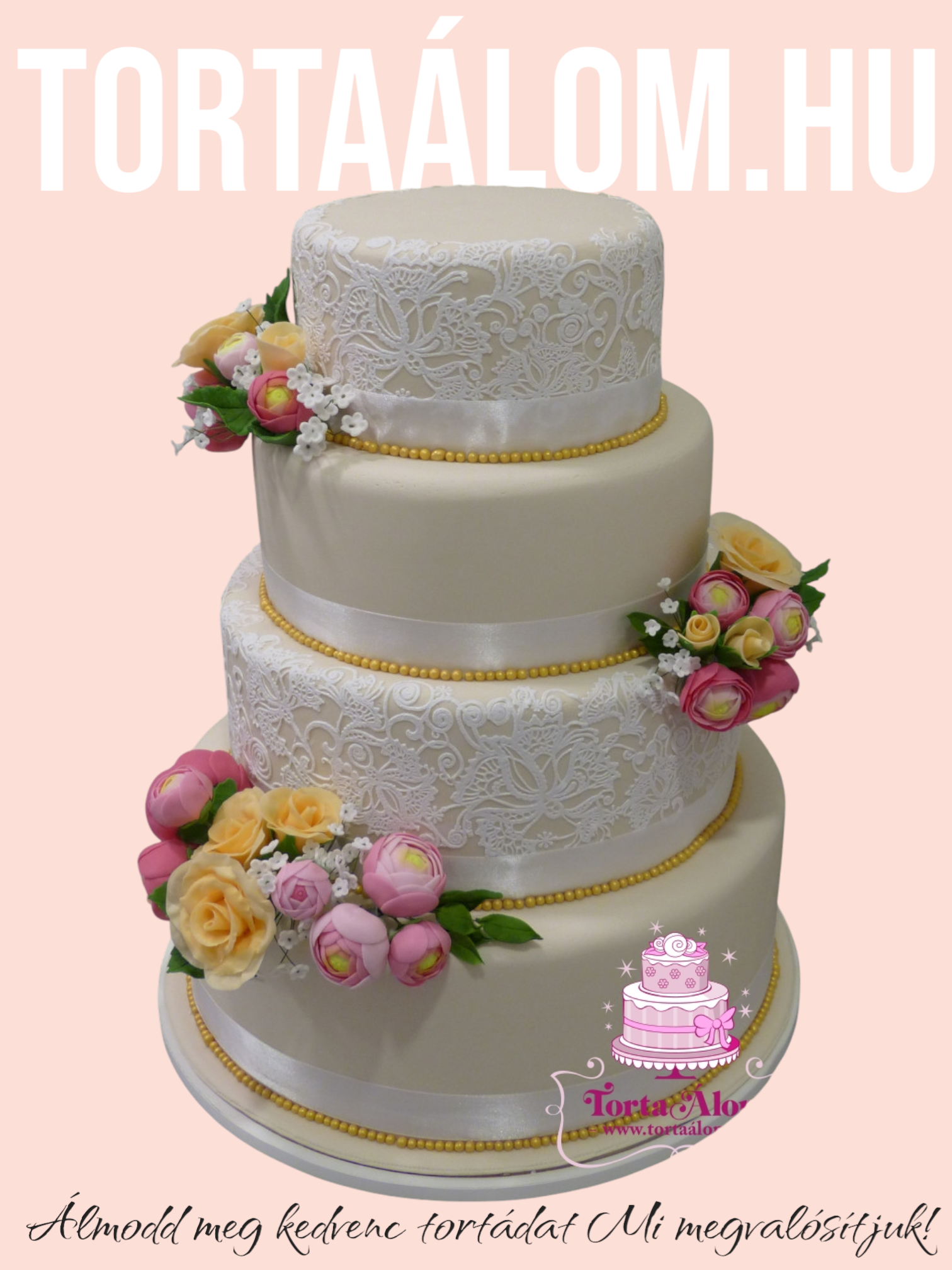 Bokrétás Esküvői Torta