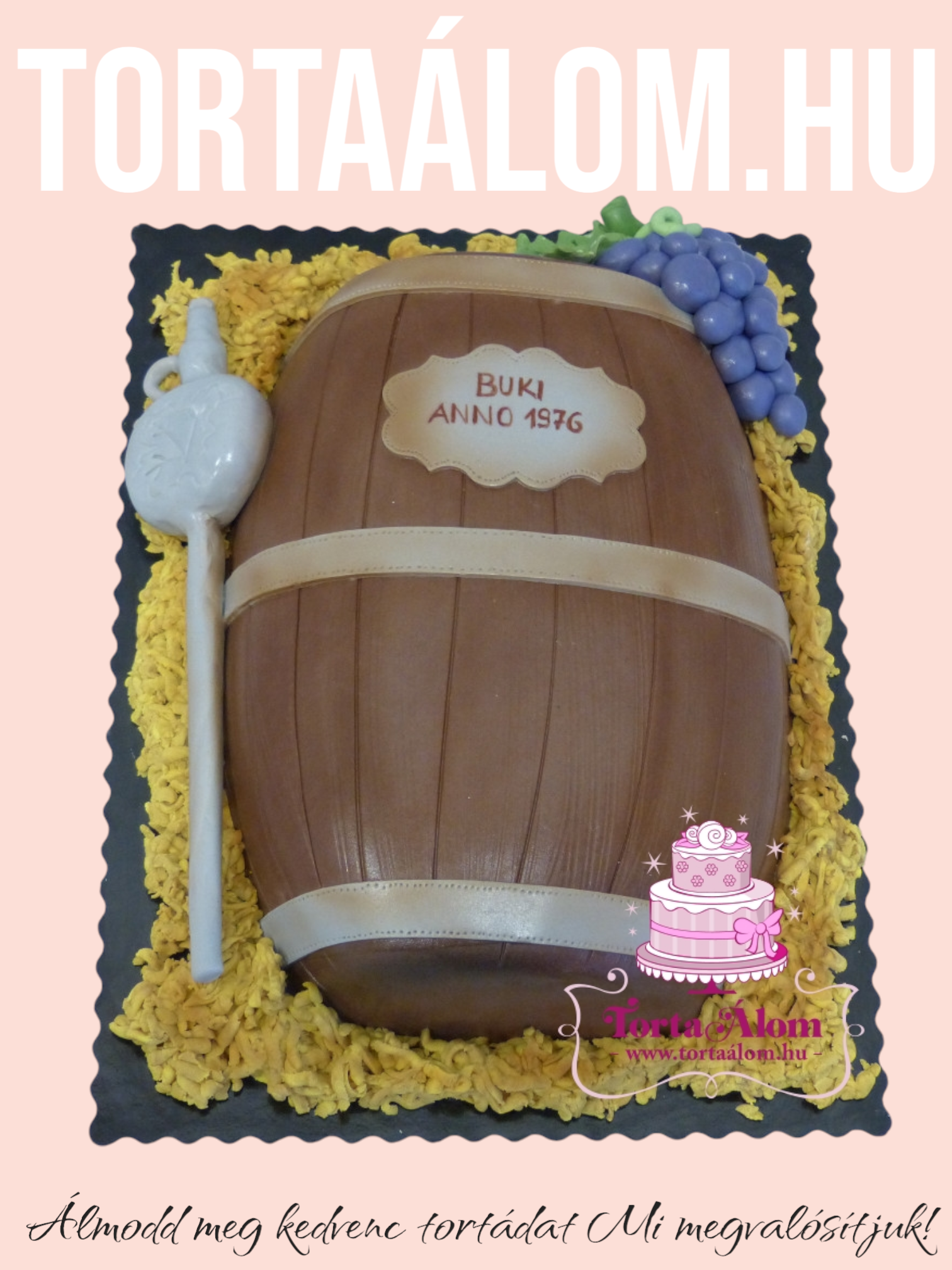 Boros Hordó Torta Fektetve
