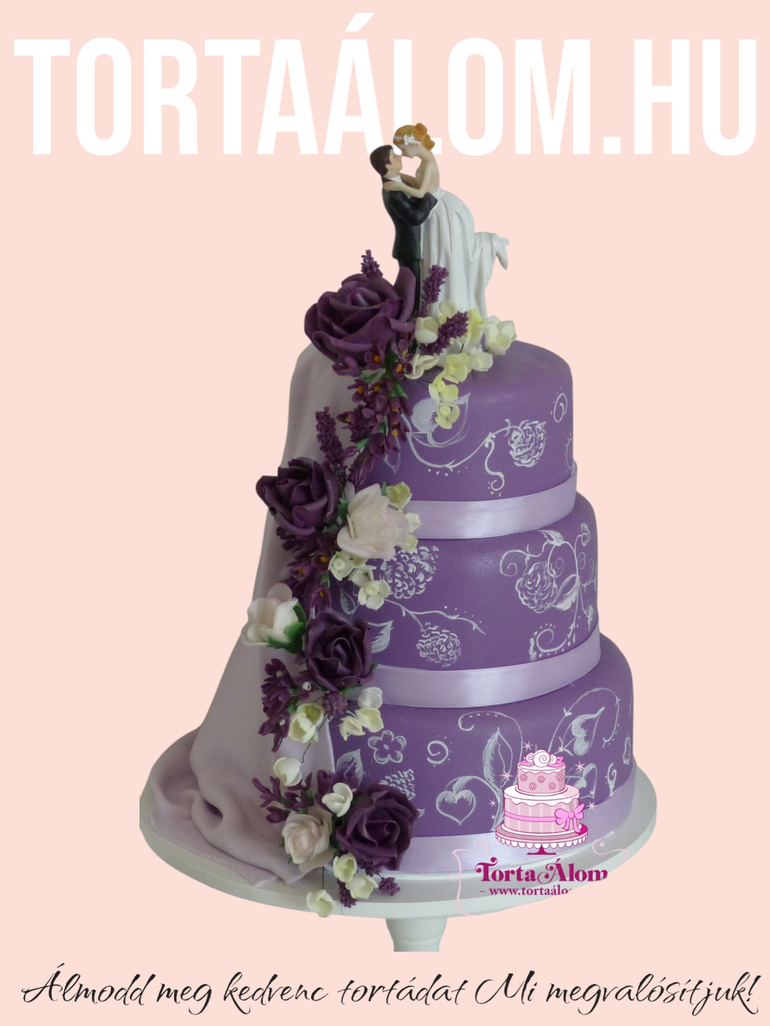 Lila Esküvői Torta