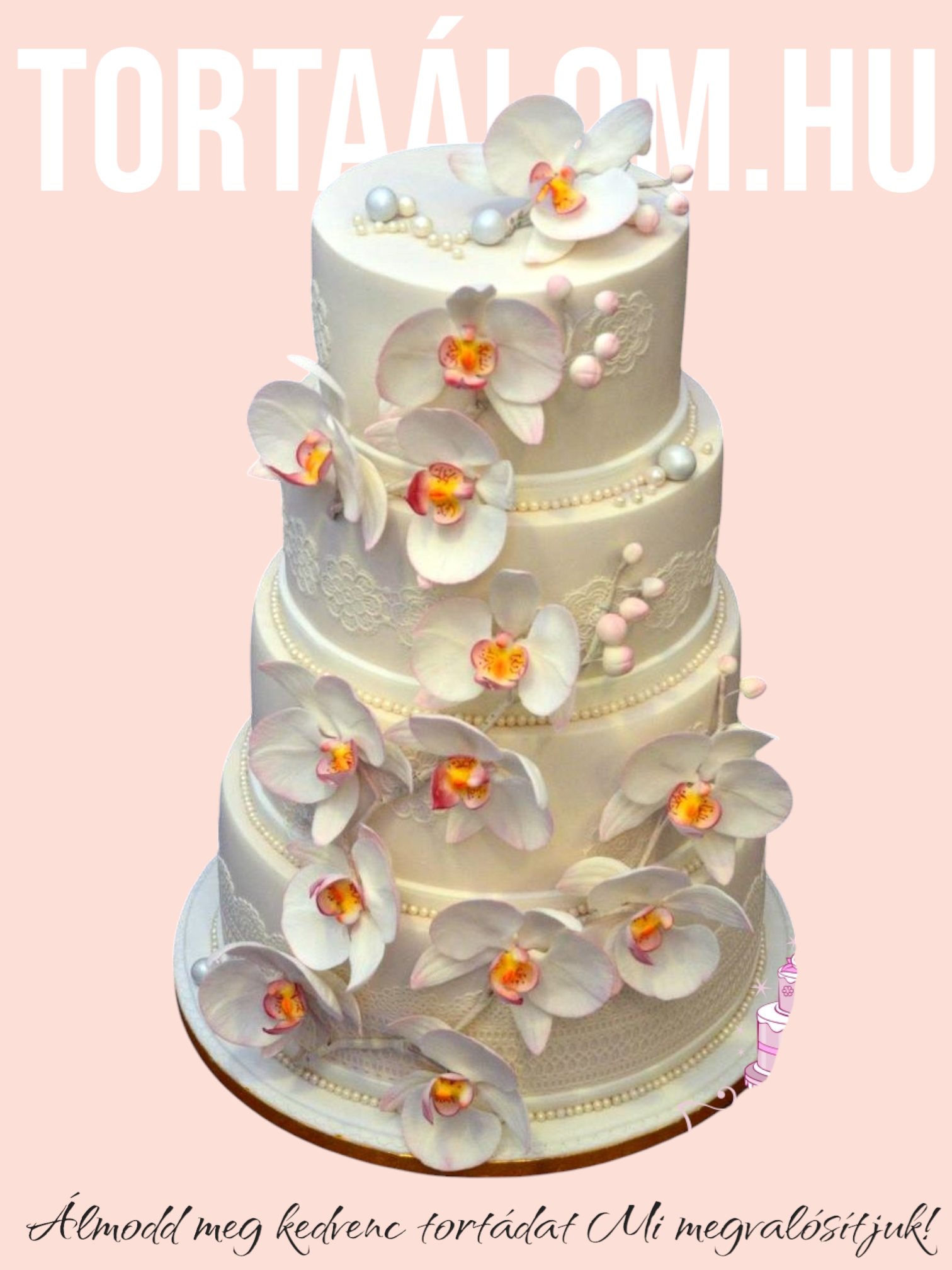 Orchideás Esküvői Torta
