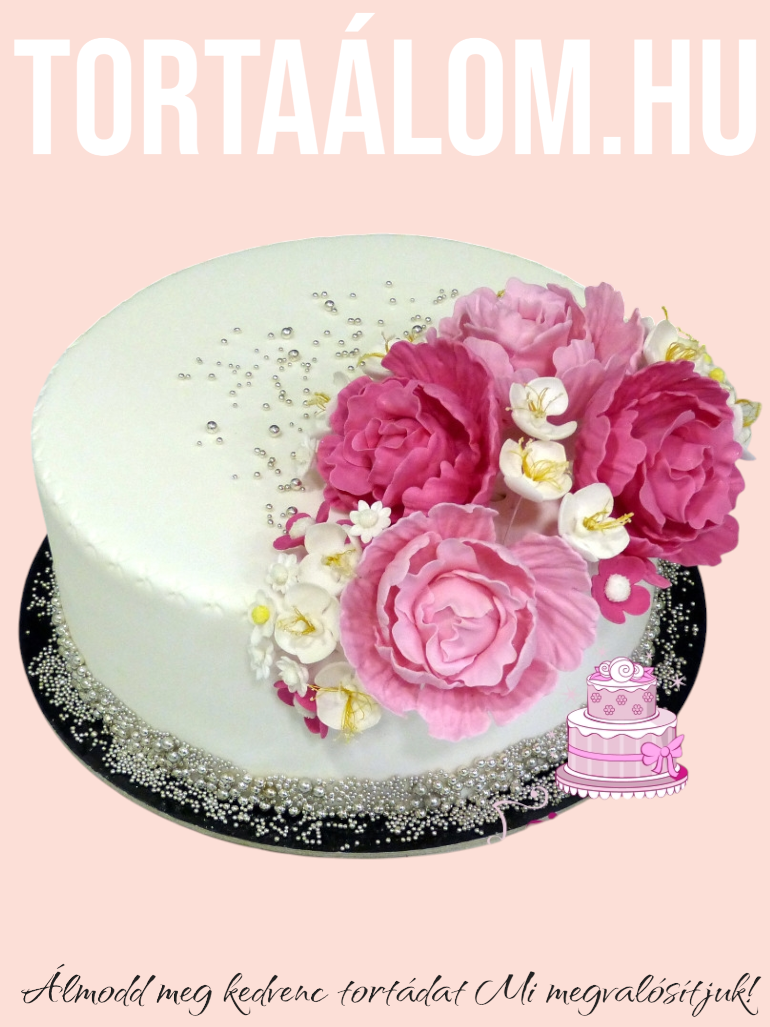 Pink Pünkösdi Rózsás Torta
