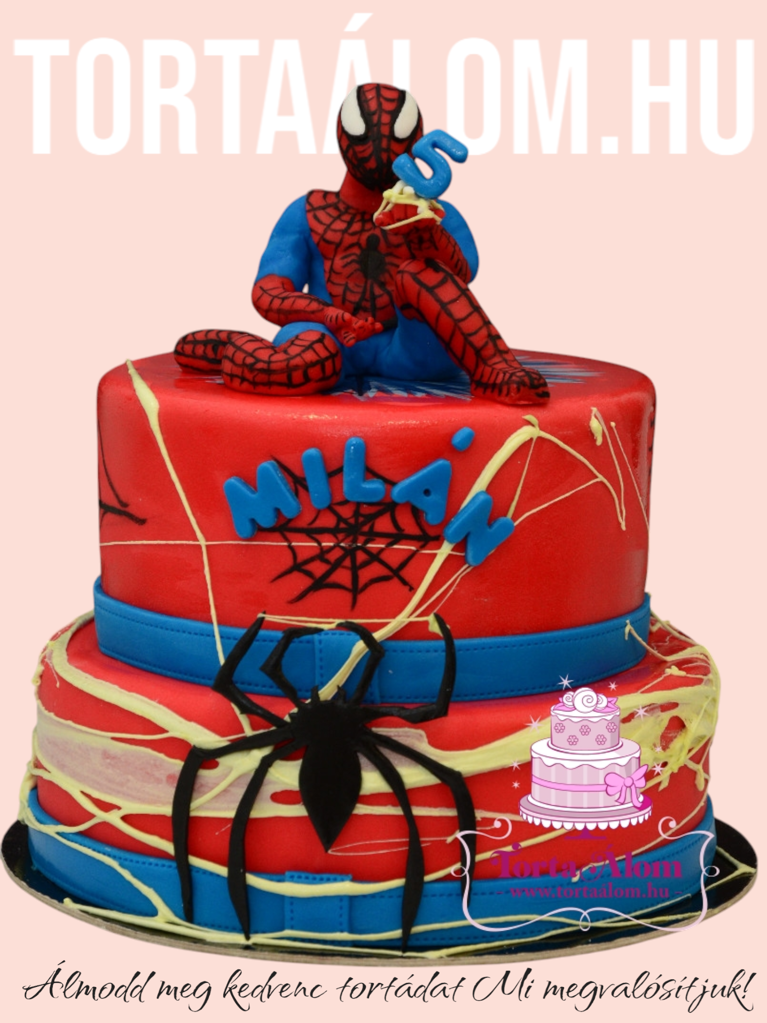 Pókember Emeletes Hálóval Torta