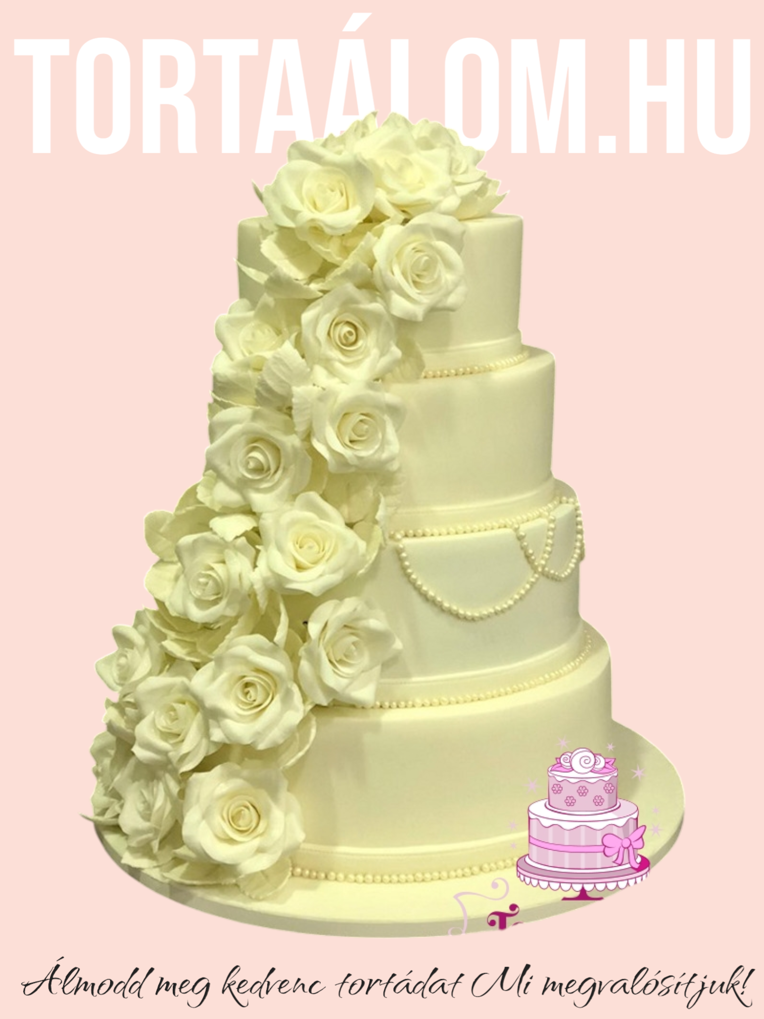 Rózsás Esküvői Torta