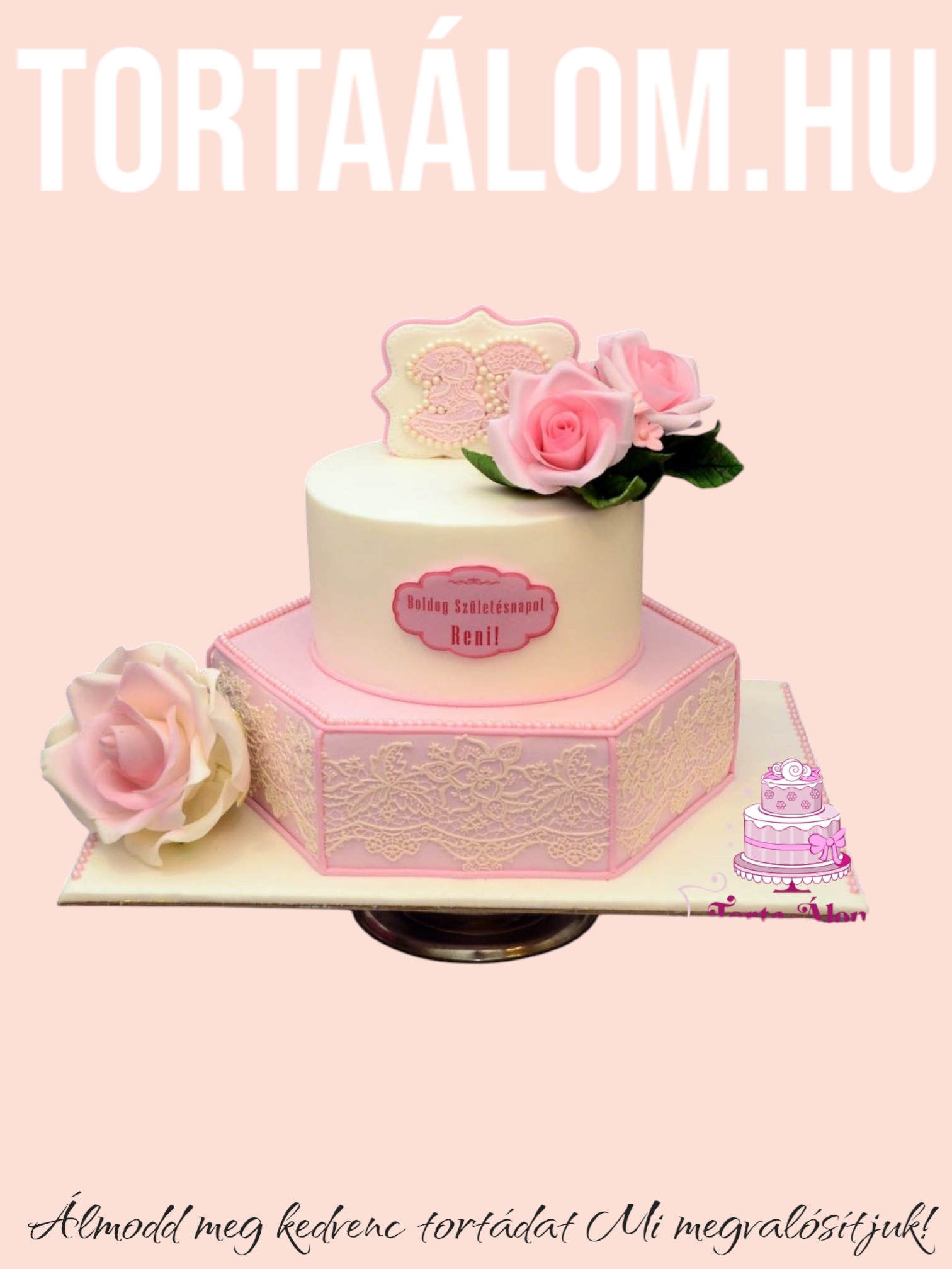 Rózsaszín Rózsás Torta