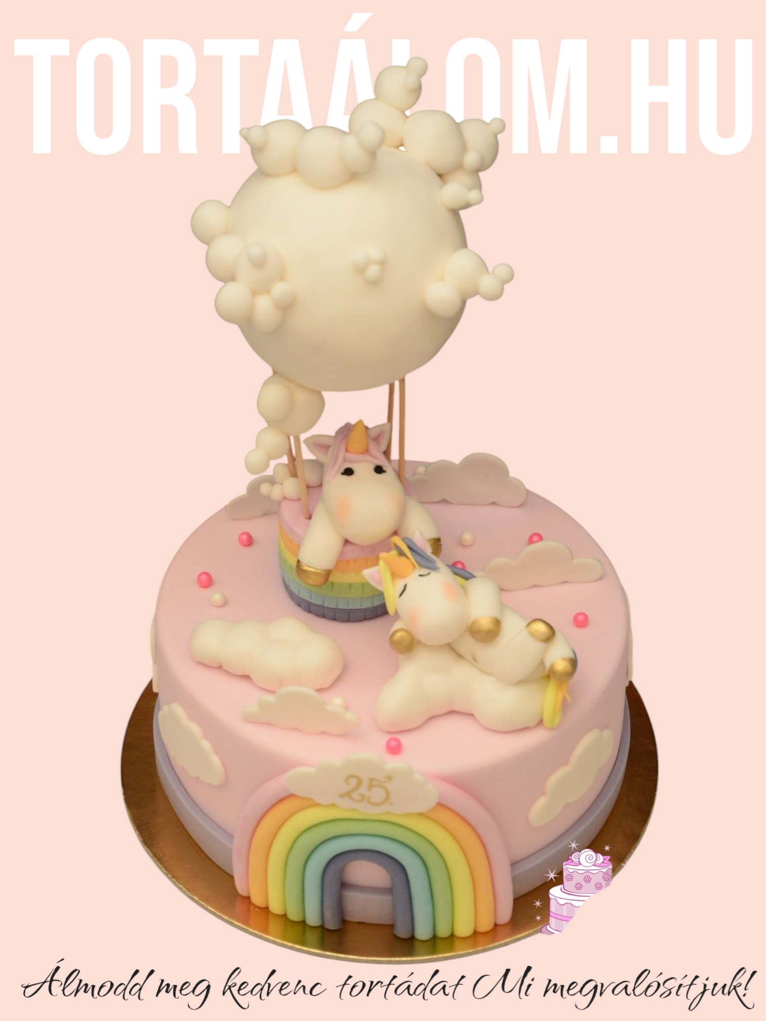 Unikornis Léggömbös Torta