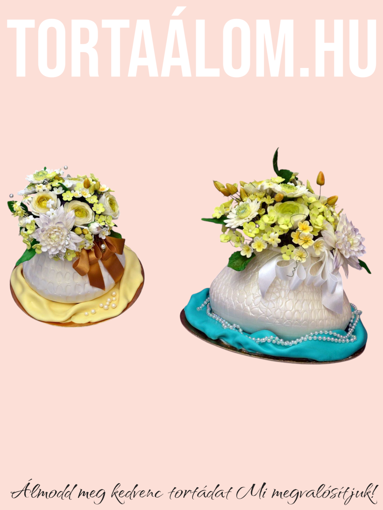 Virágos Váza Torta Cukorvirágokkal