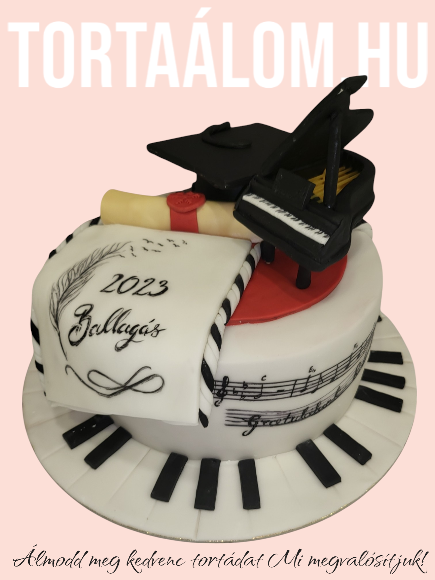 Zongorás Ballagási Torta