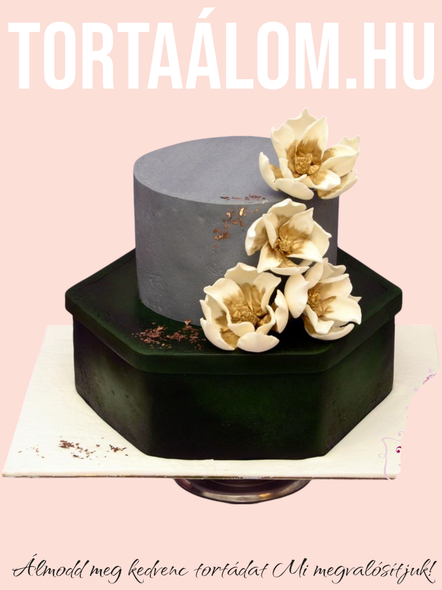 Aranyozott Magnóliák Torta