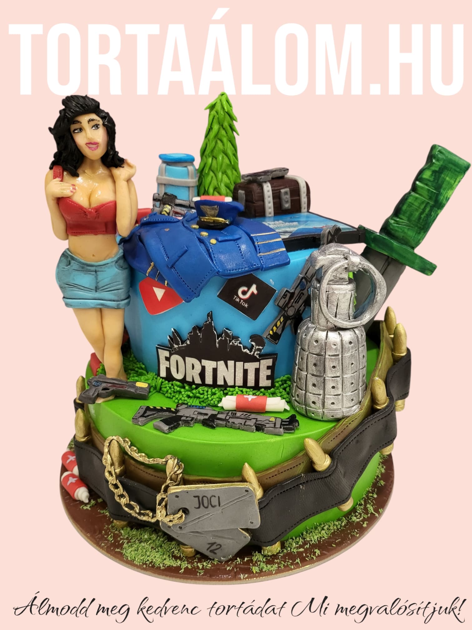 Fortnite torta extrákkal
